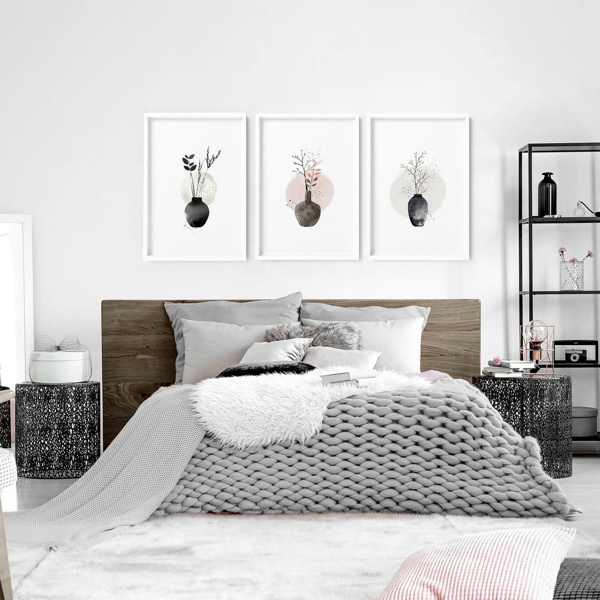 Paintings for Bedroom – Set of 3 Japanese Wall Art Prints