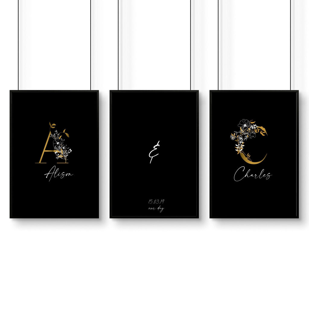 Anniversary gift for one year | set of 3 wall art prints