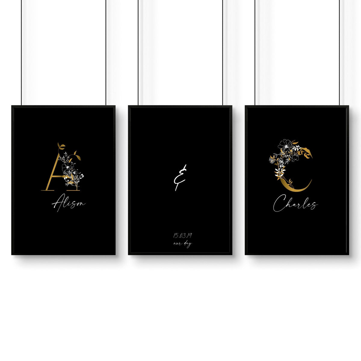 Anniversary gift for one year | set of 3 wall art prints
