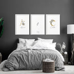 First year of marriage anniversary gift | set of 3 wall art prints
