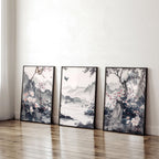 Picture Walls Living Room | Set of 3 Chinoiserie Wall art Prints
