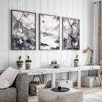 Picture Walls Living Room | Set of 3 Chinoiserie Wall art Prints