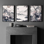 Picture Walls Living Room | Set of 3 Chinoiserie Wall art Prints
