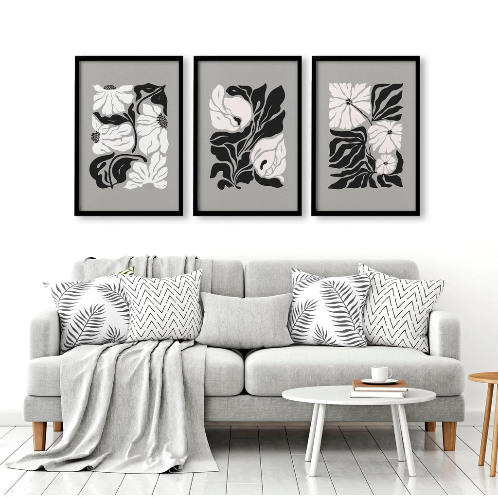 Pictures For Living Room | Set of 3 Botanical Wall art Prints