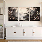 Pictures For Living Room Wall | Set of 3 Chinoiserie Wall art Prints