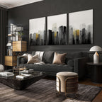 Pictures Framed For Wall | Set of 3 Urban Skyscrapers Wall art Prints