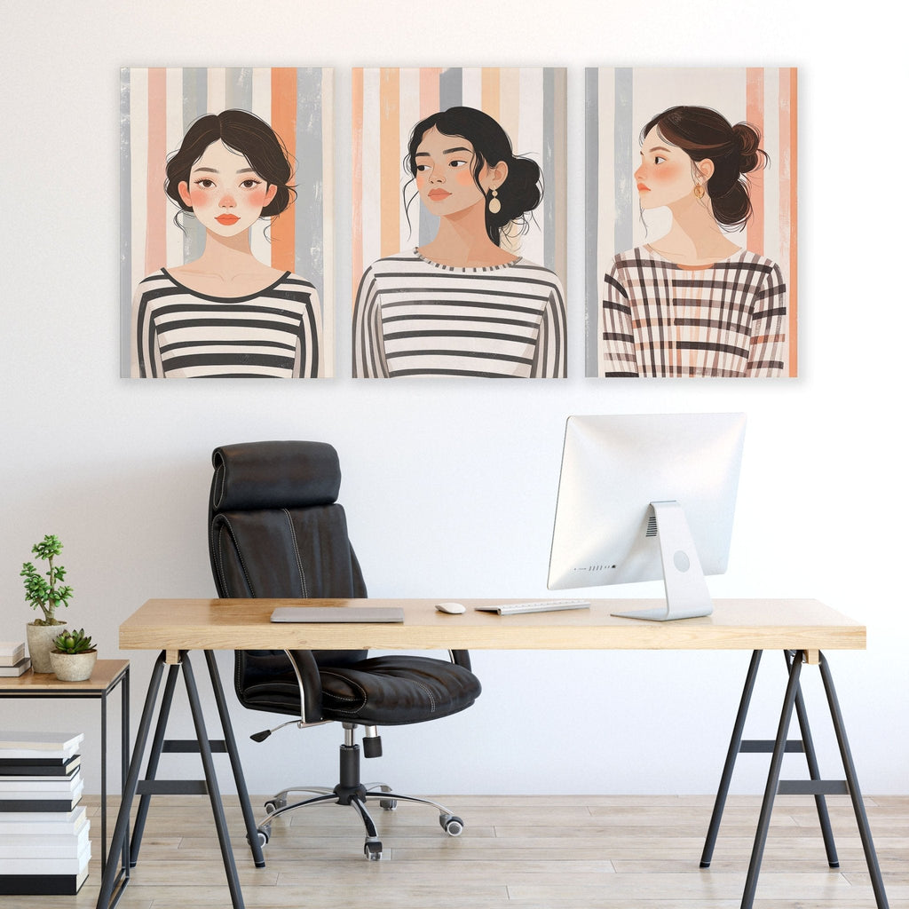 Pictures On Walls Gallery | Set of 3 Boho Women Wall art Prints