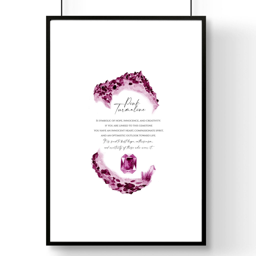 Pink Tourmaline birthstone | wall art print