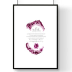 Pink Tourmaline birthstone | wall art print