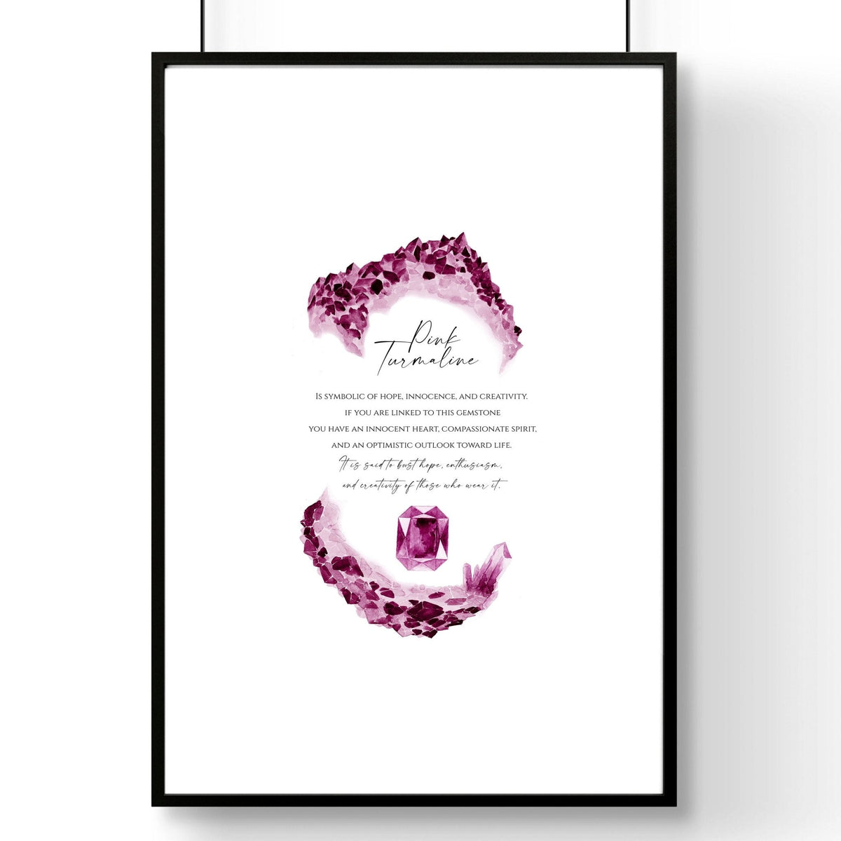 Pink Tourmaline birthstone | wall art print