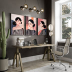 Poster Frame Large | Set of 3 Boho Women Wall art Prints
