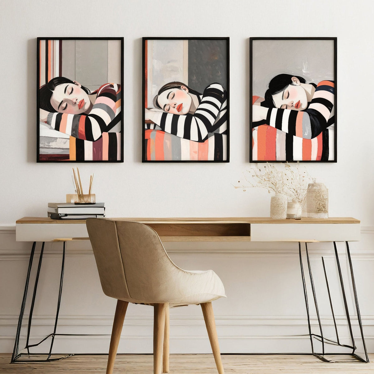 Posters Art Prints | Set of 3 Boho Women Wall art Prints
