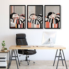 Posters Art Prints | Set of 3 Boho Women Wall art Prints