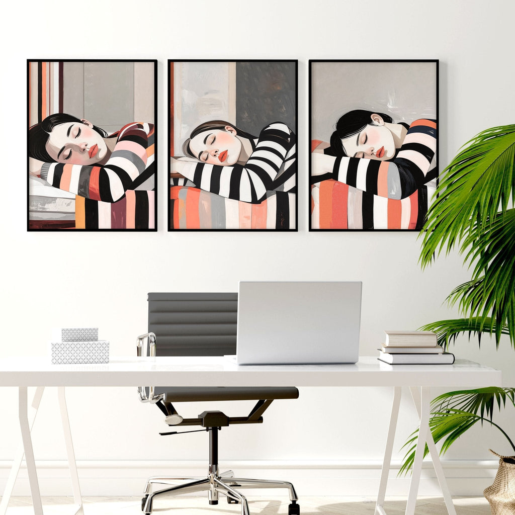 Posters Art Prints | Set of 3 Boho Women Wall art Prints
