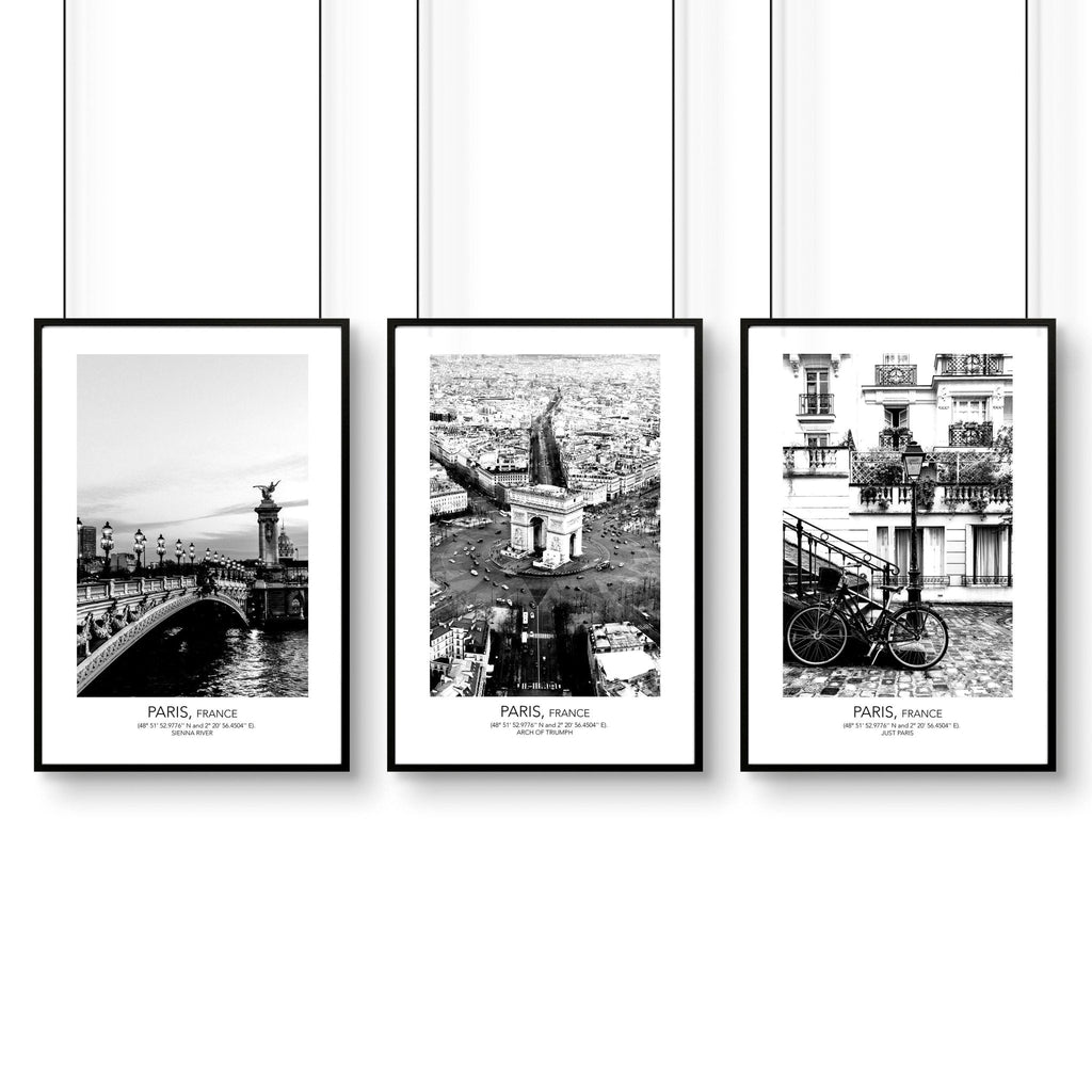 Posters for Living Room – Set of 3 Paris Wall Art Prints