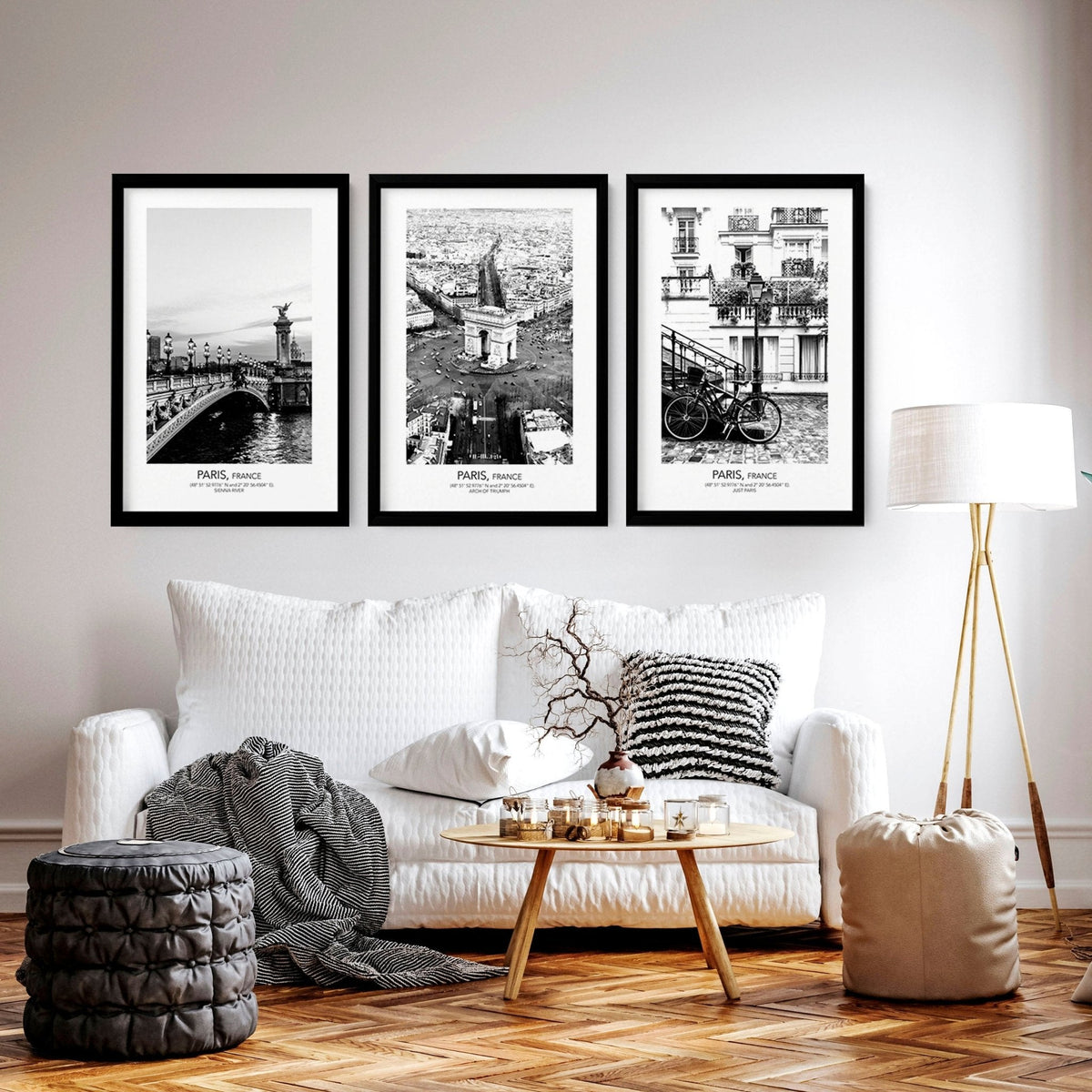 Posters for Living Room – Set of 3 Paris Wall Art Prints
