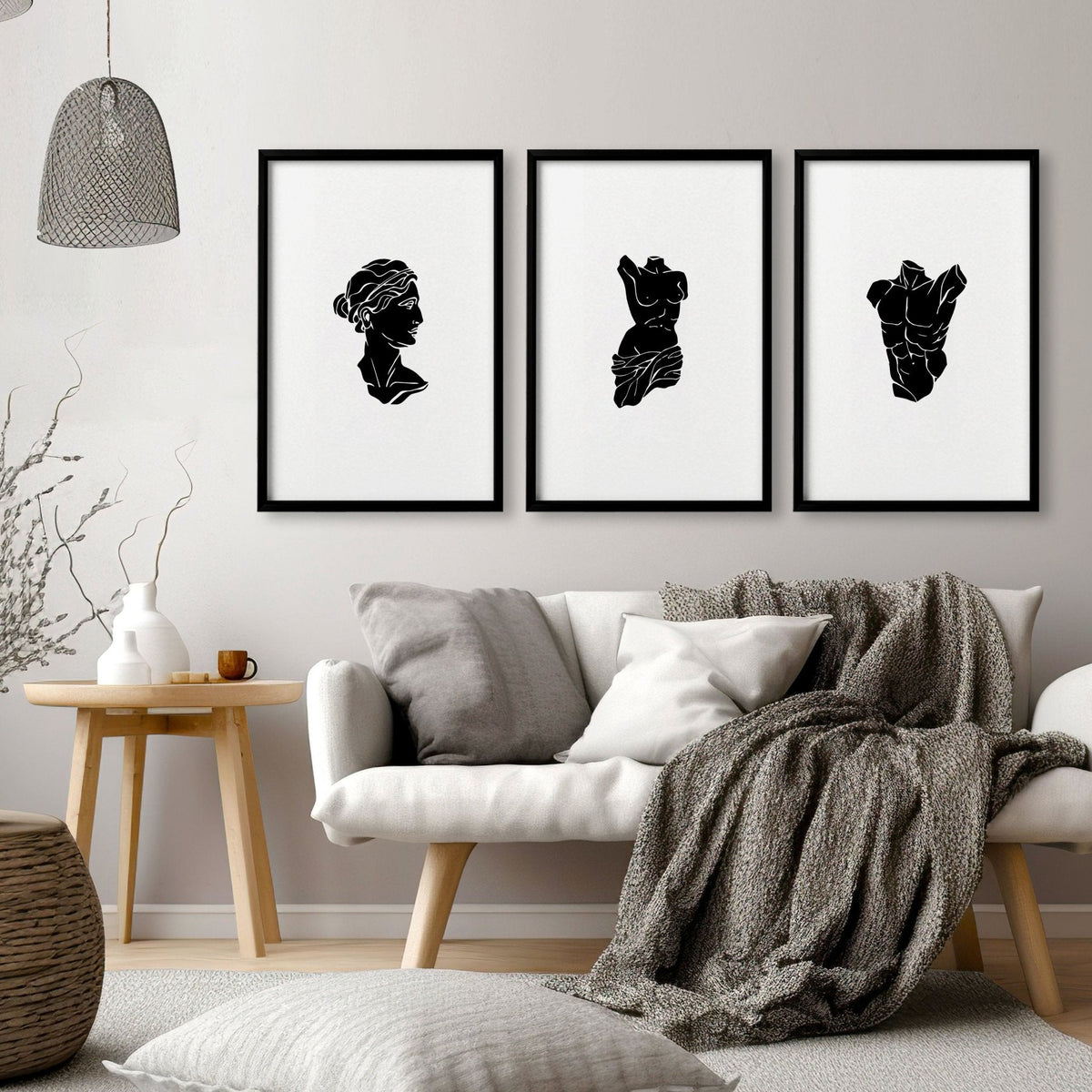 Posters With Frames | Set of 3 Sculpture Wall art Prints