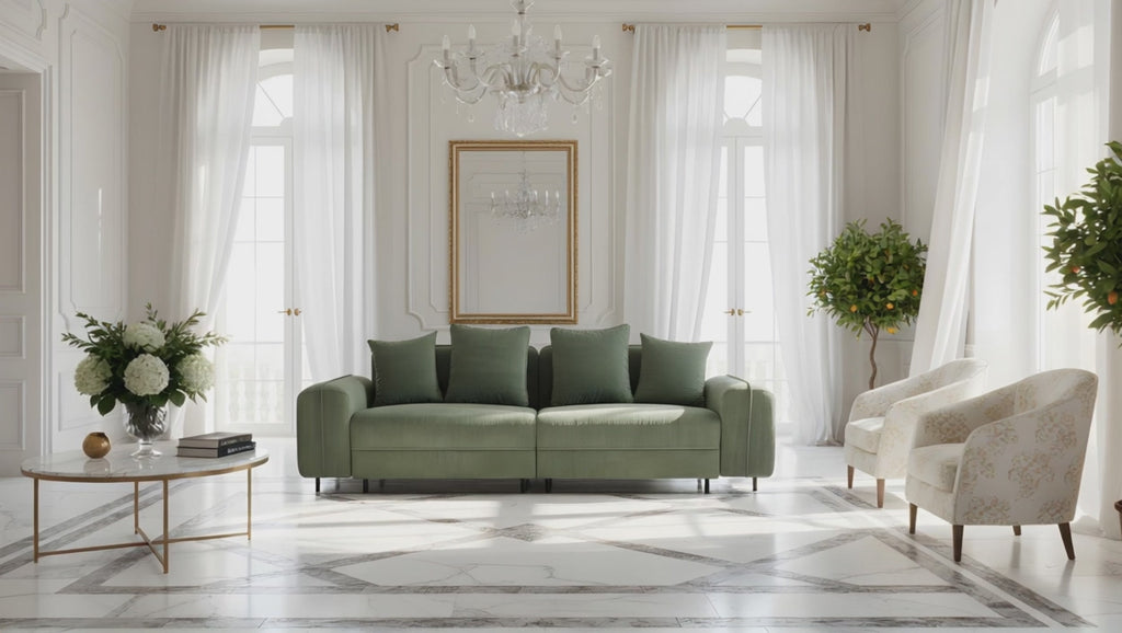 SKY CASTLE 3-Seater Fabric Couch Removable