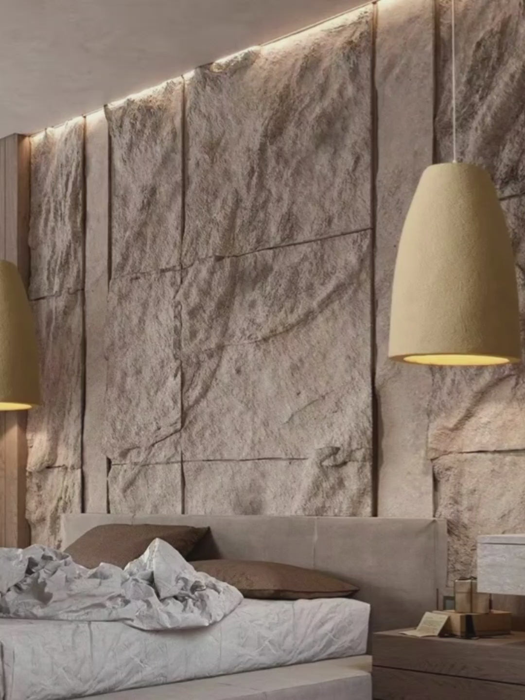 WABI CREAM And WHITE Hanging LED Light - MOOAZAA -Video