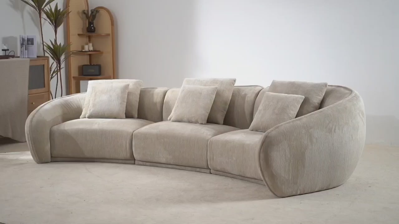 Lusail Luxury Curved Sofa – Modern Minimalist Sectional for Elegant Living Rooms