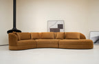 Chenille Fabric Curved Sectional Couch Three Seater