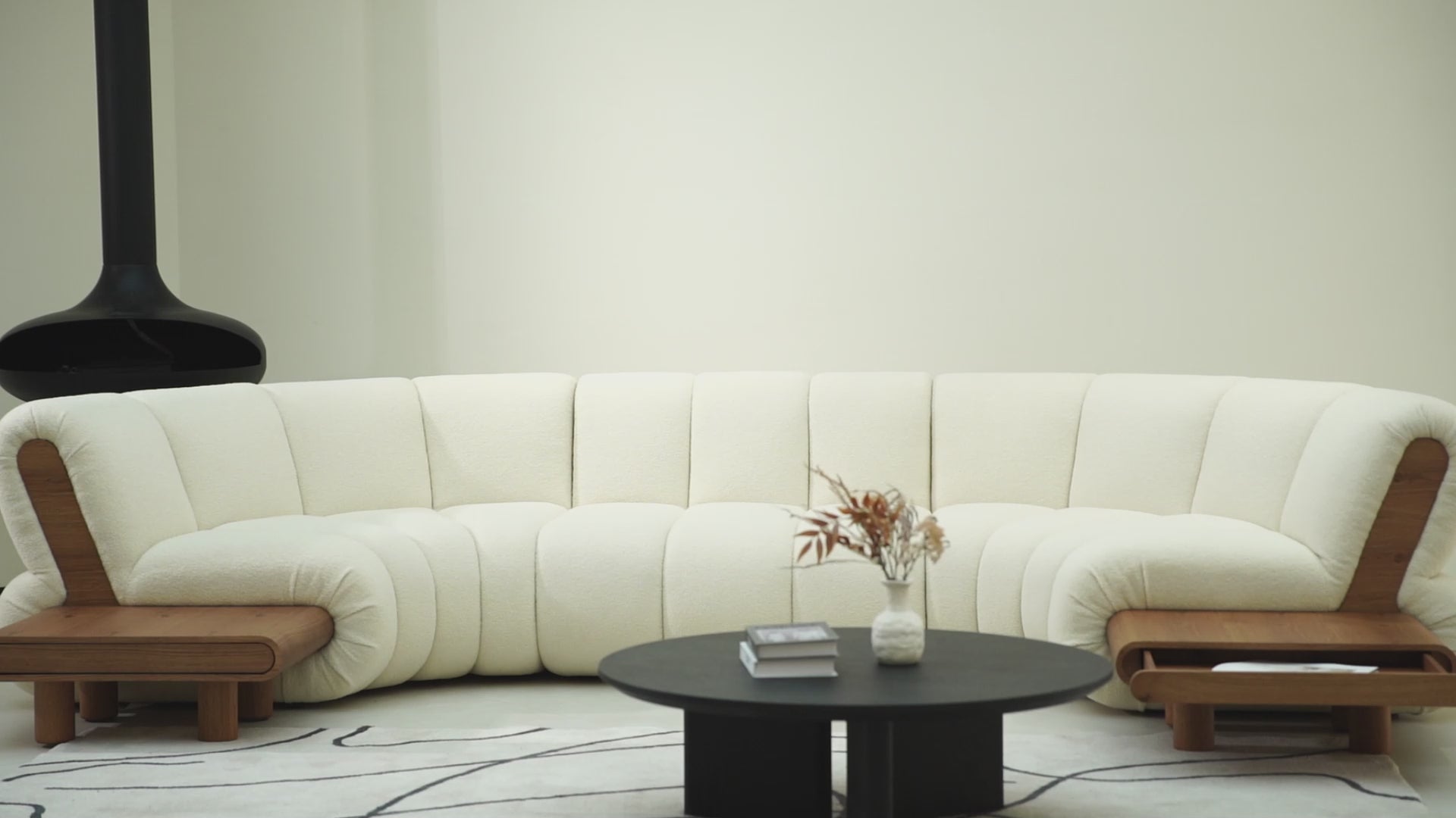 SASSARI Curved Modular Velvet Couch