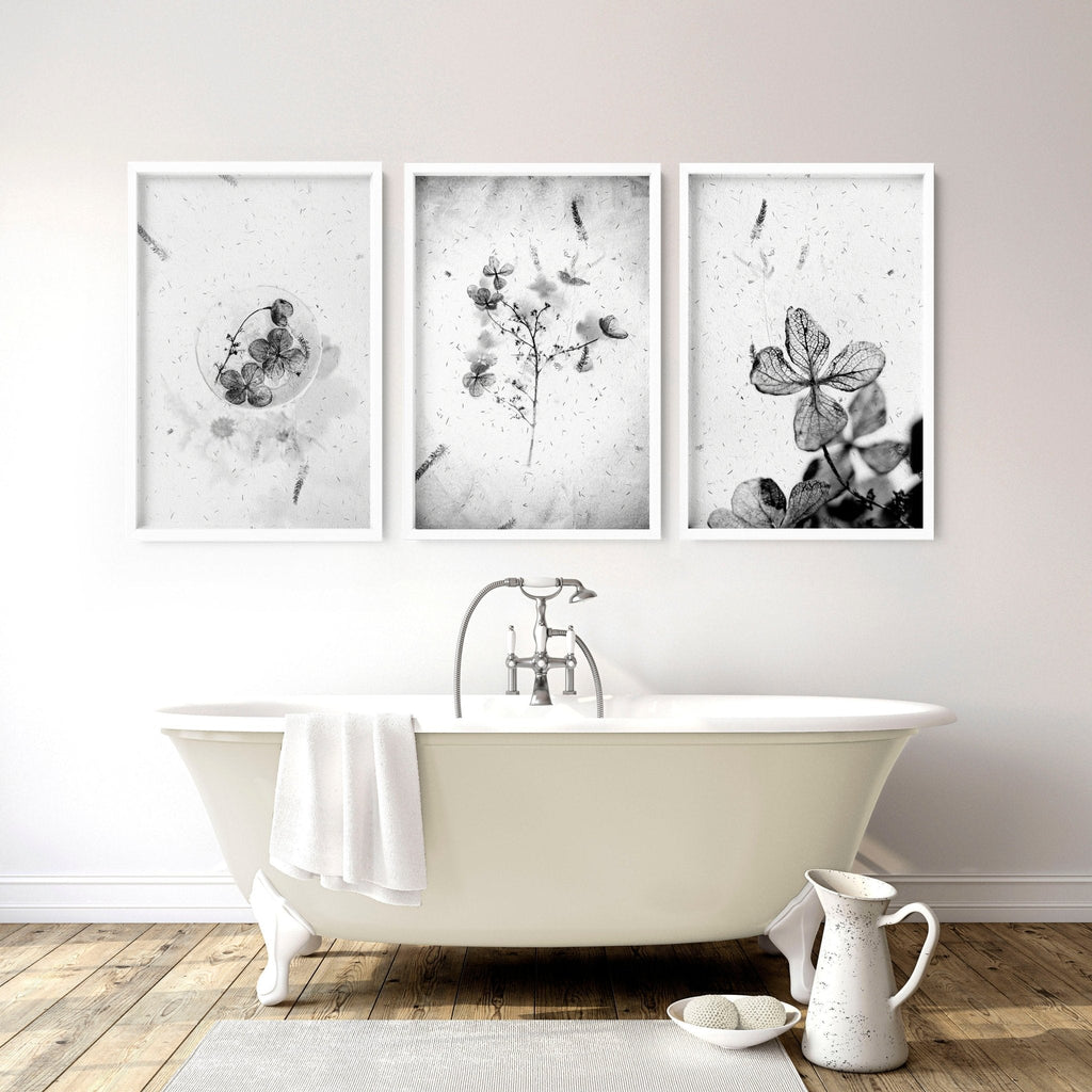 Bathroom Wall Pictures | Set of 3 Botanical Prints