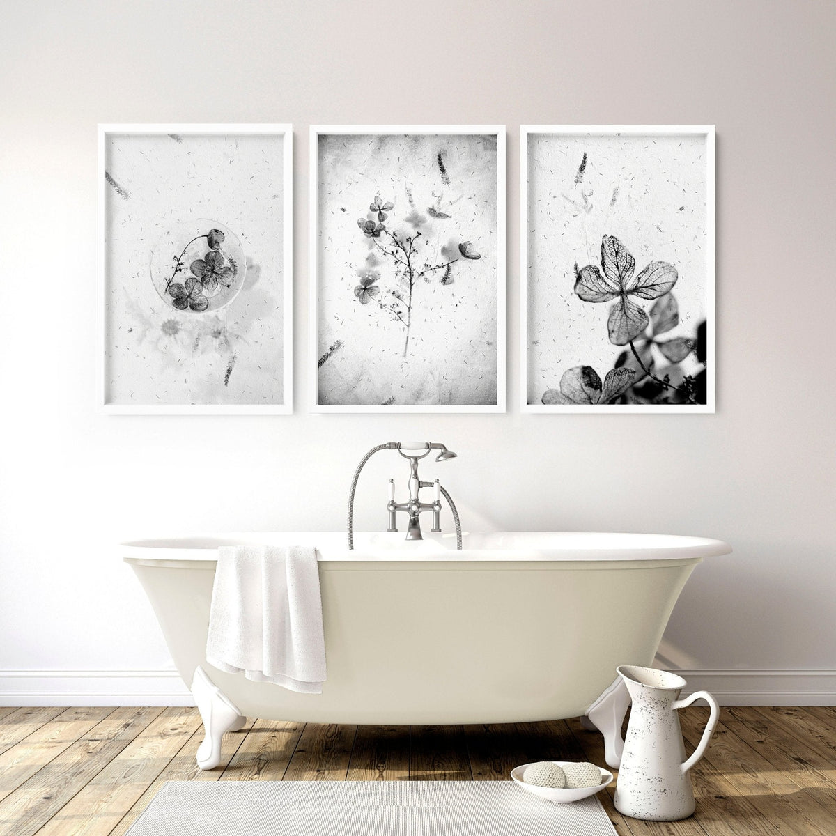 Bathroom Wall Pictures | Set of 3 Botanical Prints