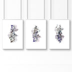 Prints for bedrooms | set of 3 Shabby Chic Floral wall art