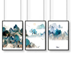 Japanese landscape art | set of 3 wall art for home office