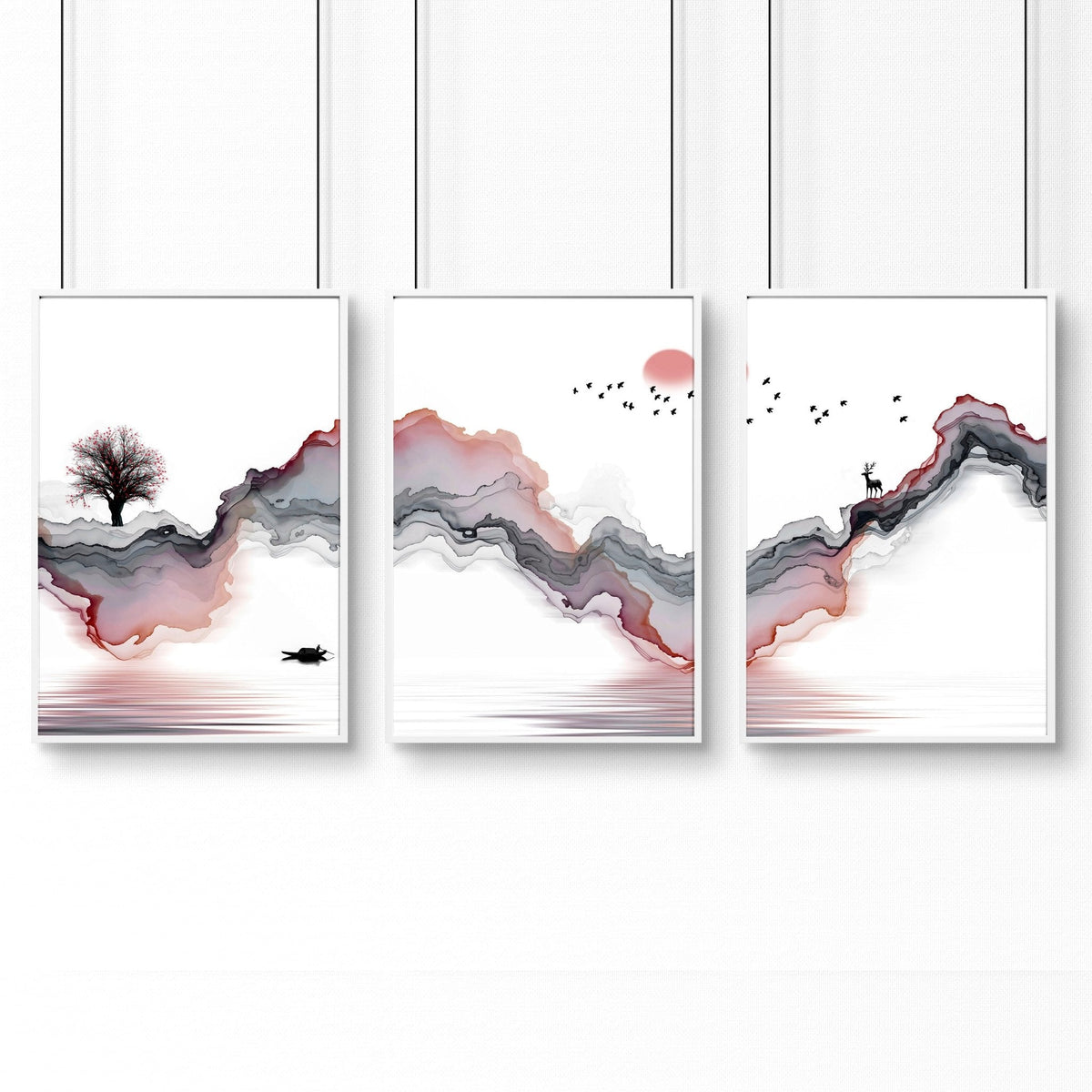 Prints for offices | set of 3 framed wall art