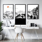 Workplace office design ideas  | set of 3 Scandinavian wall art