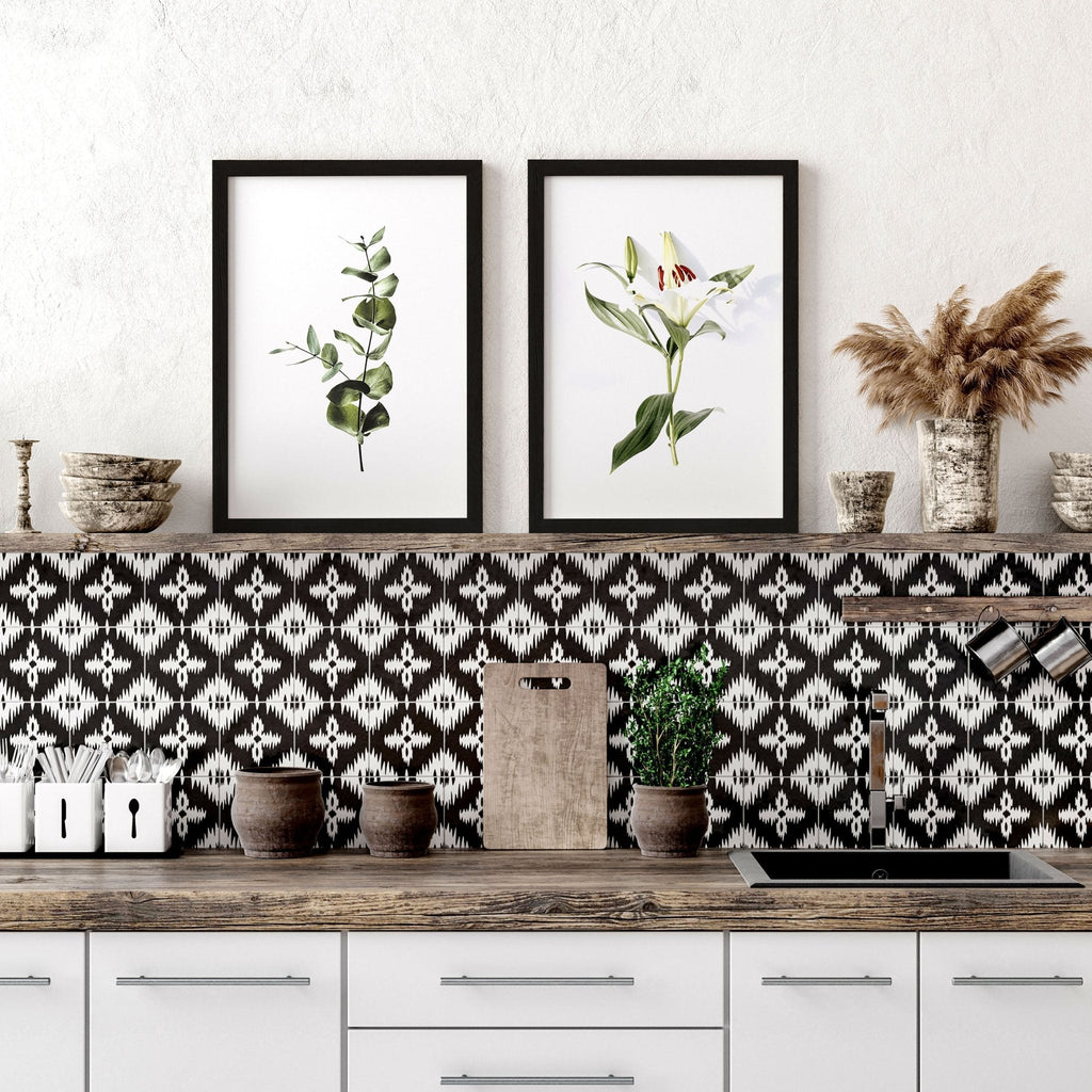 Kitchen Art – Set of 2 Shabby Chic Botanical Prints