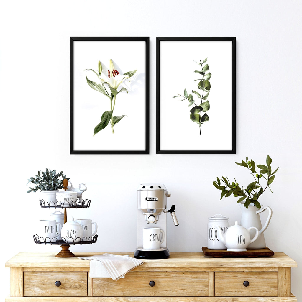 Kitchen Art – Set of 2 Shabby Chic Botanical Prints