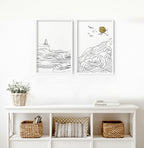 Paintings of beach | set of 2 wall art prints