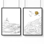 Paintings of beach | set of 2 wall art prints