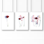 Art flowers | set of 3 framed wall art