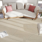 HOMCOM Modern Geometric Rug, Thick Plush, Non-Slip, 160 x 120 cm – Cream, Living Room/Bedroom/Office