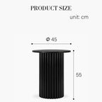 Qualls Round Side Table, Black Marble - MOOAZAA