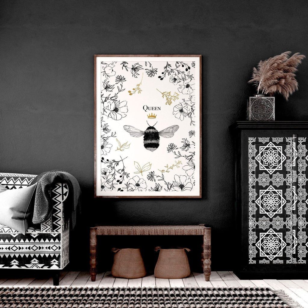 Bumble bee art | framed wall art print