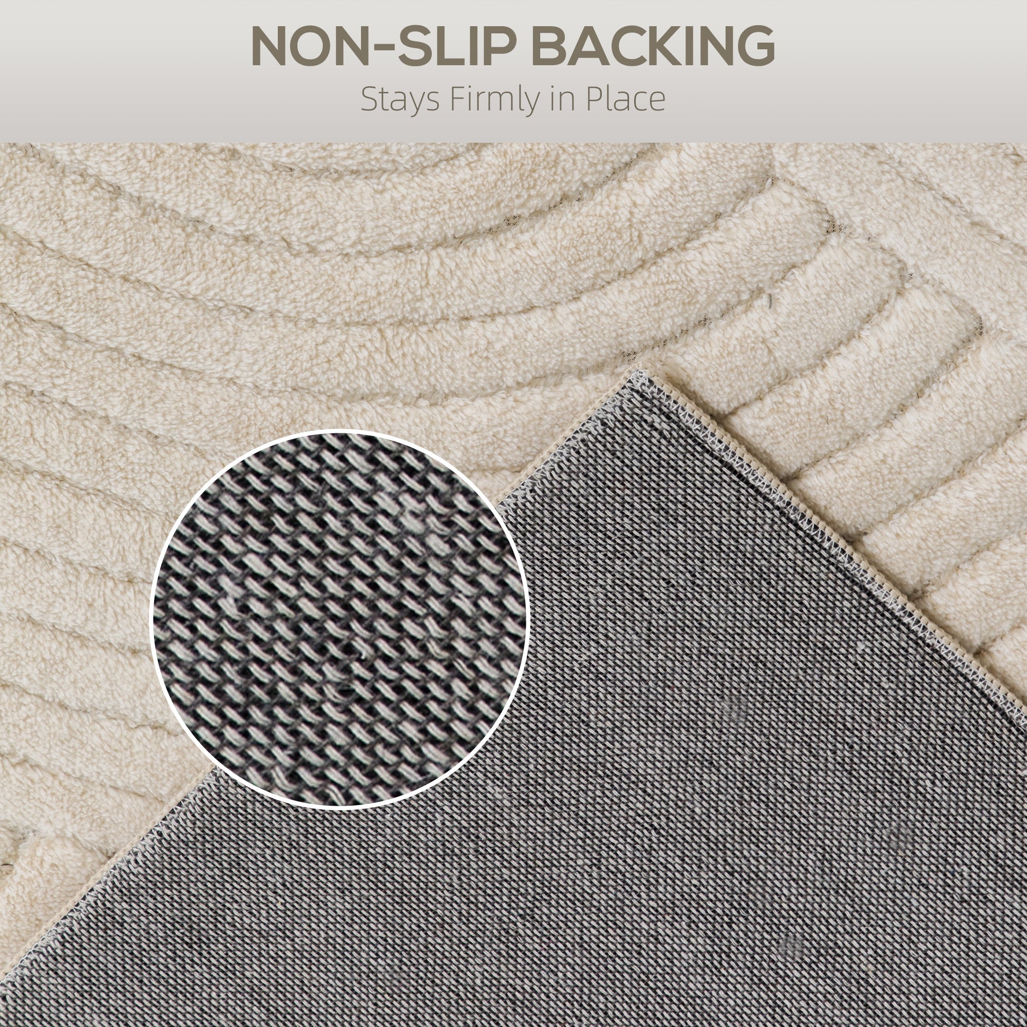 HOMCOM Modern Geometric Rug, Thick Plush, Non-Slip, 160 x 120 cm – Cream, Living Room/Bedroom/Office