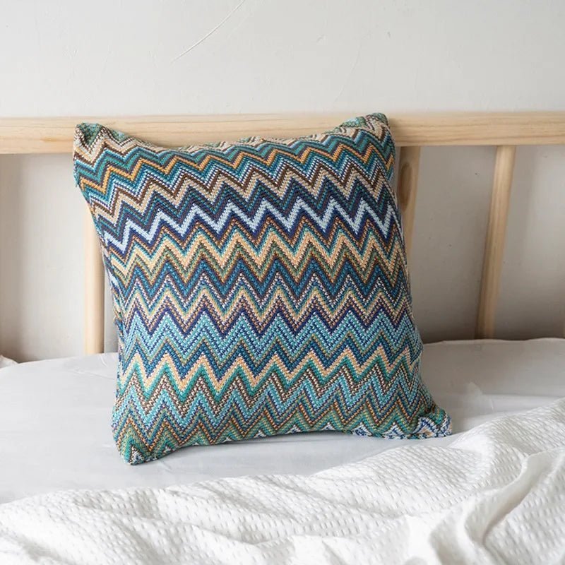 Raban Knitted Cushion Cover, Soft Flocking Pillowcase - MOOAZAA 
