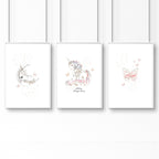 Rainbows Unicorns | Set of 3 wall art prints