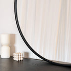 Rei - Round Black Metal Circle Mirror - 70cm x 70cm