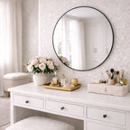 Rei - Round Black Metal Circle Mirror - 70cm x 70cm