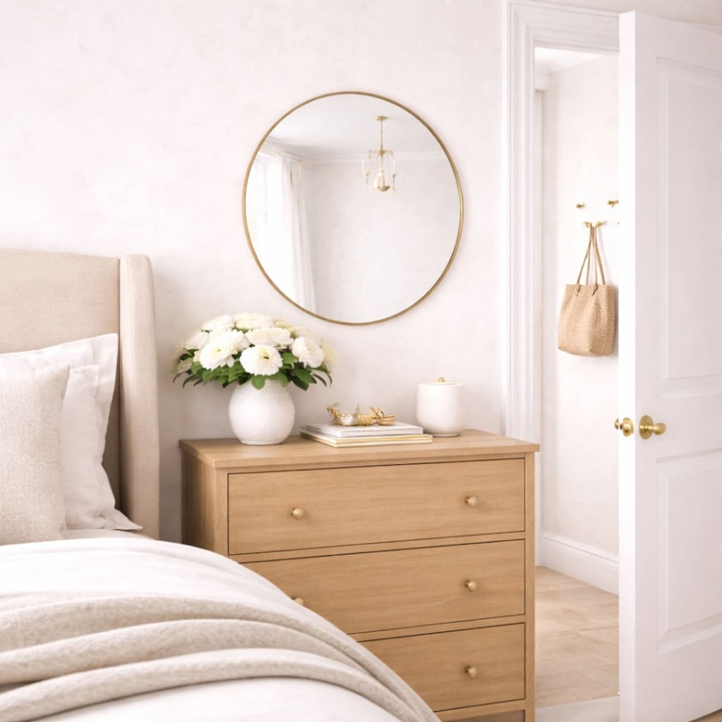Rei - Round Gold Metal Circle Mirror - 50cm x 50cm