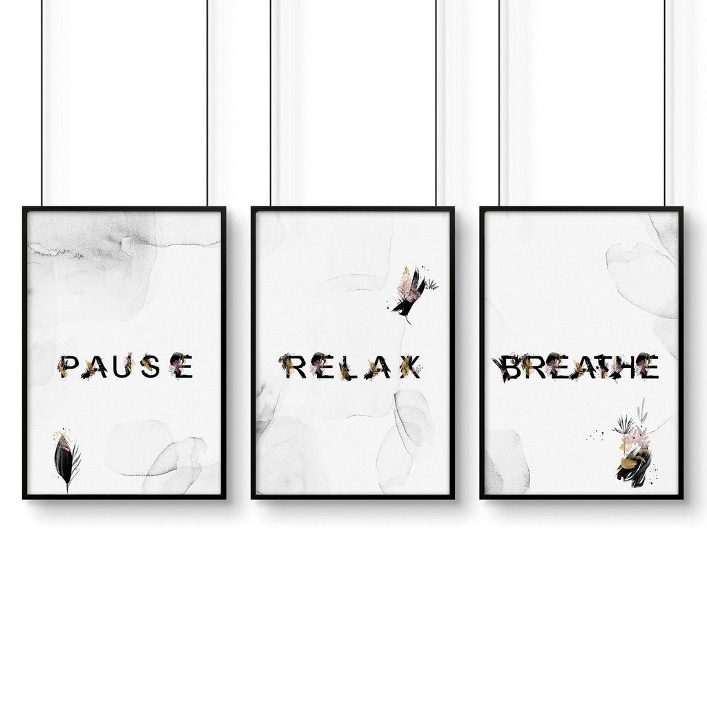 Bathroom Artwork Set of 3 | Relaxing Wall Decor Prints