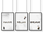 Bathroom Artwork Set of 3 | Relaxing Wall Decor Prints