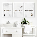Bathroom Artwork Set of 3 | Relaxing Wall Decor Prints