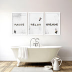 Bathroom Artwork Set of 3 | Relaxing Wall Decor Prints
